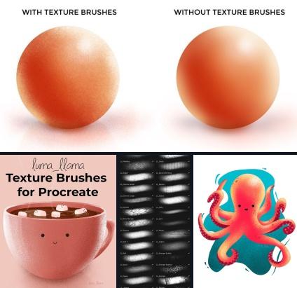 Кисти для создания текстур в Procreate / Texture Brushes for Procreate (luma_llama)