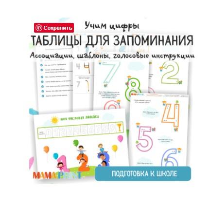 [mama-print] Учим цифры: Таблицы для запоминания.