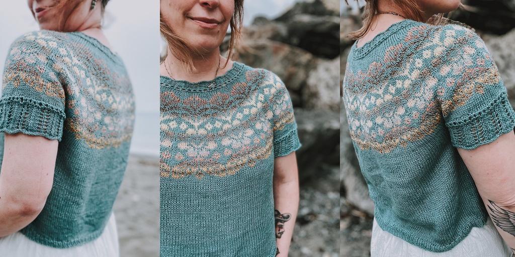 [Вяжи.ру] Пуловер с круглой кокеткой Alpine Bloom (Caitlin Hunter)