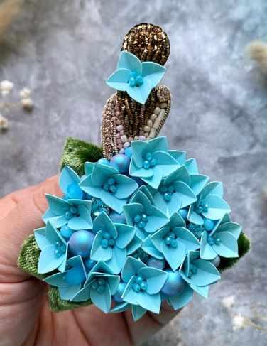 Брошь Гортензия (Ольга Лухт)