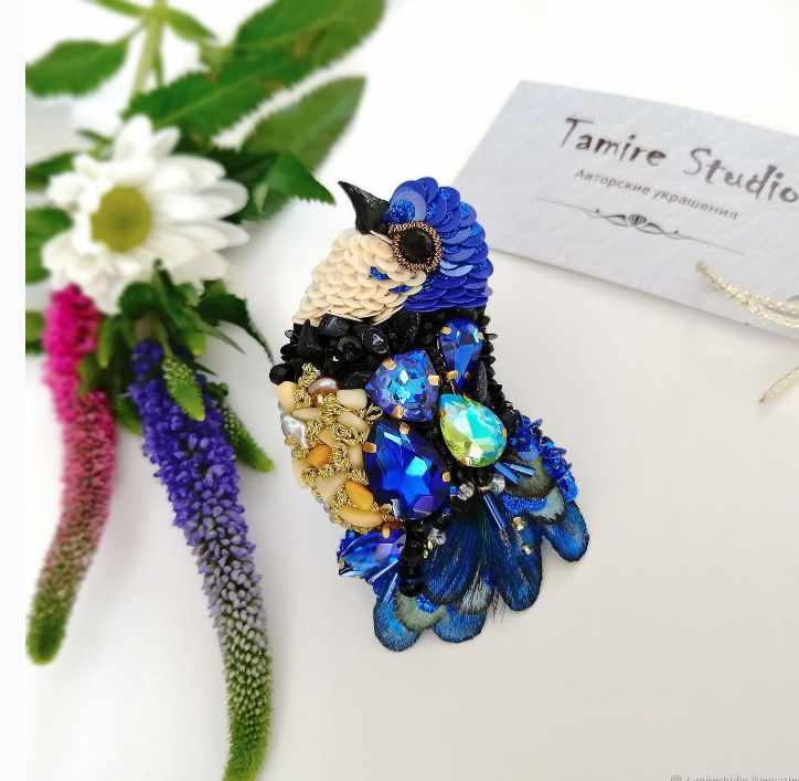 Брошь из бисера Птица (Татьяна Тамире)