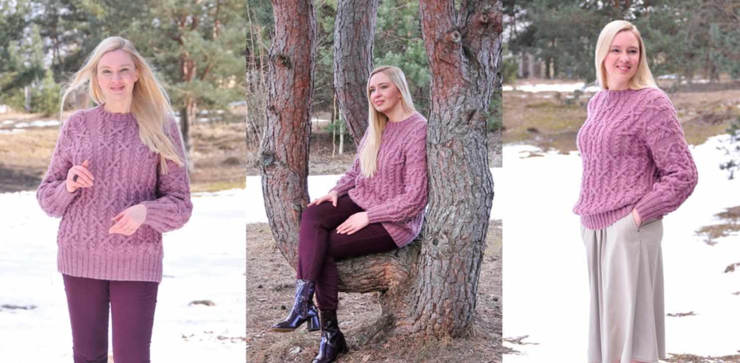 [Вяжи.ру] Арановый джемпер Fjord из толстой пряжи