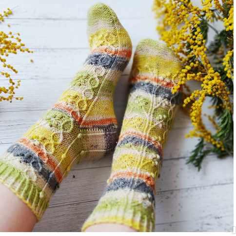 МК по вязанию носочков и следочков женских Мимоза (Юлия Столярова)