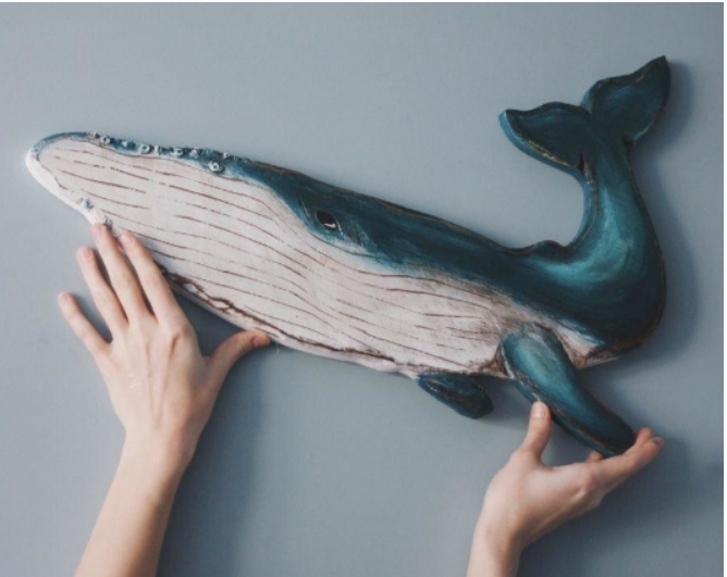 [dariageilerstudio] МК по декору панно "Кит" (Дарья Гейлер)