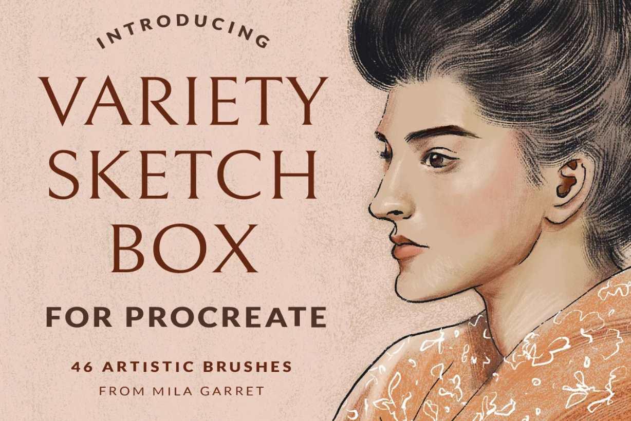 Кистии для Procreate Variety Sketch Box Procreate Brushes (Mila Garret)
