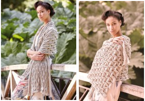 [Вяжи.ру] Шаль стола с бусинами Niigata