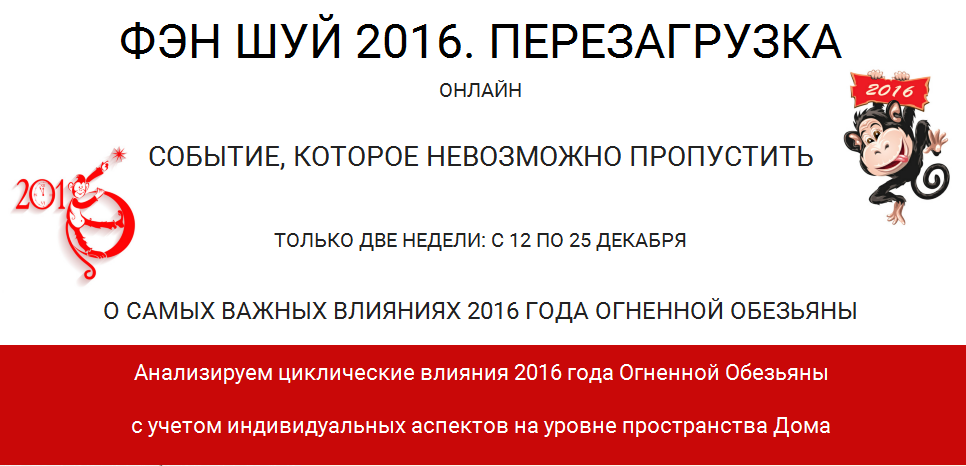 Фэн Шуй 2016. Перезагрузка. Пакет VIP (Юрий Сбитнев)