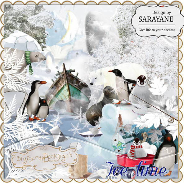 Новогодняя фотокнига. Ice time (Digiscrapbooking)