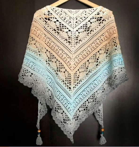 Треугольная шаль Лилия (Sylwia Kubuj)