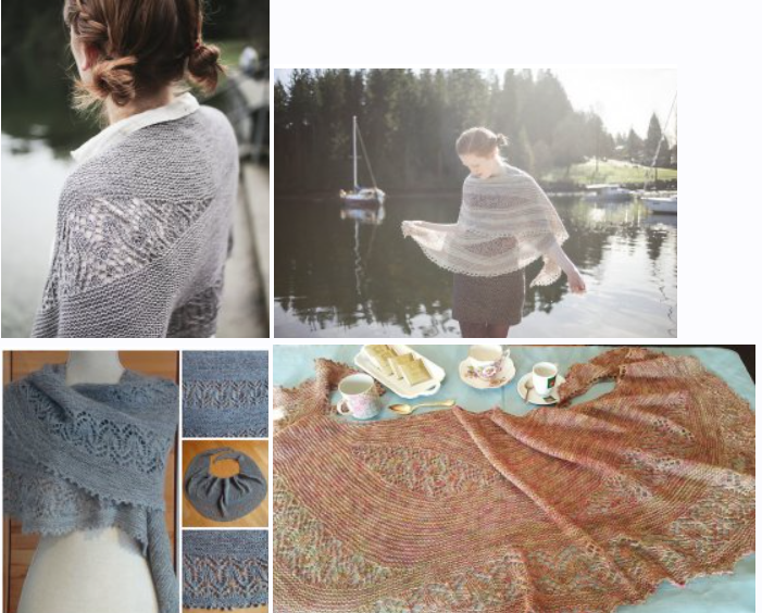 [Вяжи.ру] Шаль с ажурными вставками Ожидание дождя