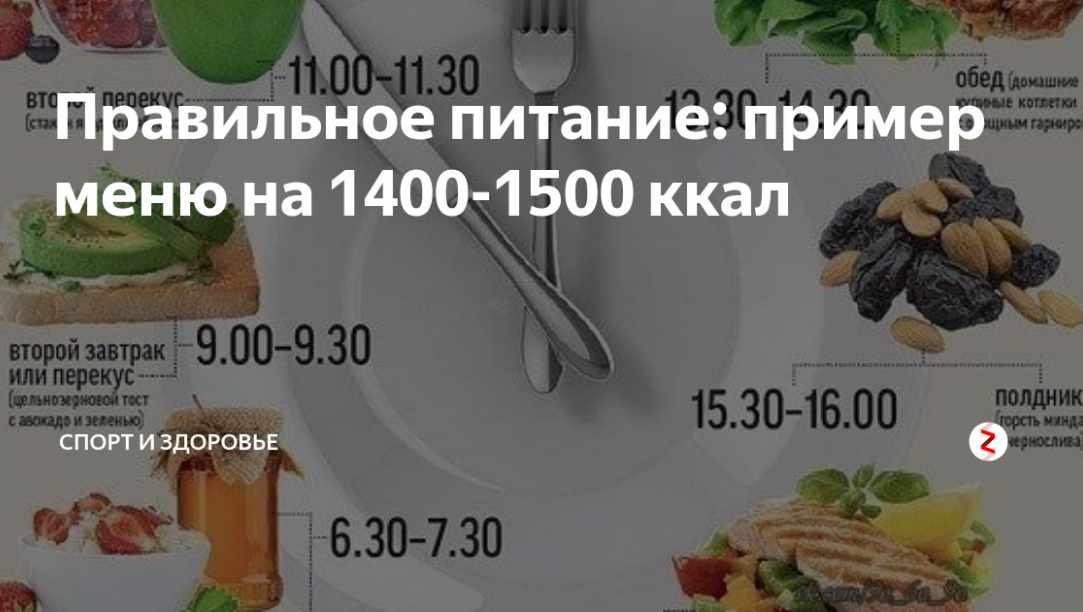 Программа питания 1500 ккал (Елена Бойко)