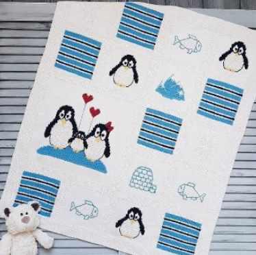 Плед Пингвины (marine_knits)