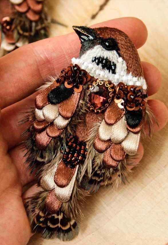 Брошь Воробушек (Ксения Соболева)