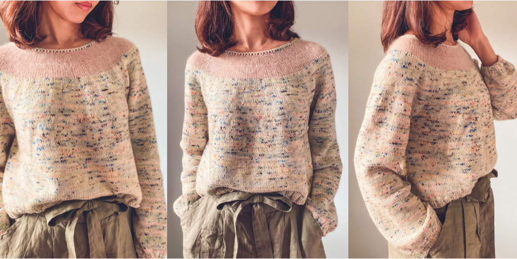 [Вяжи.ру] Пуловер с кокеткой из мохера Misty (Ирен Лин)