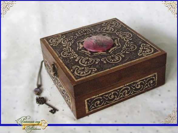 Берестяная шкатулка + короб для чайных пакетиков Анютины глазки (Фирдаус Бадталова)