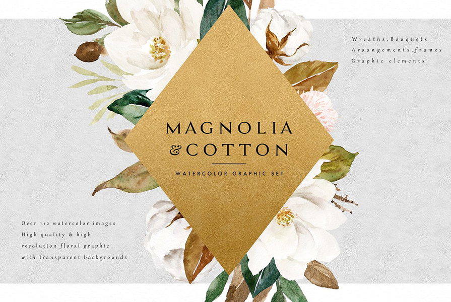 [CreativeMarket] Magnolia&Cotton. Магнолия и хлопок (Graphic Box)