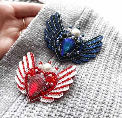 [vashabrosh] Экспресс мастер-класс по броши из бархата Окрыленное сердце (Светлана Игнатьева)