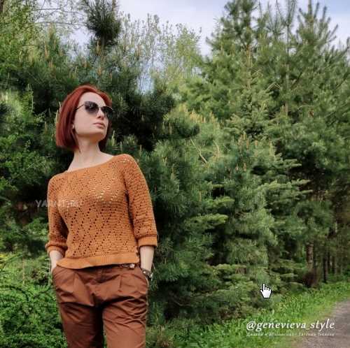 Джемпер-оверсайз Рыжие ромбы (Евгения Теплова)