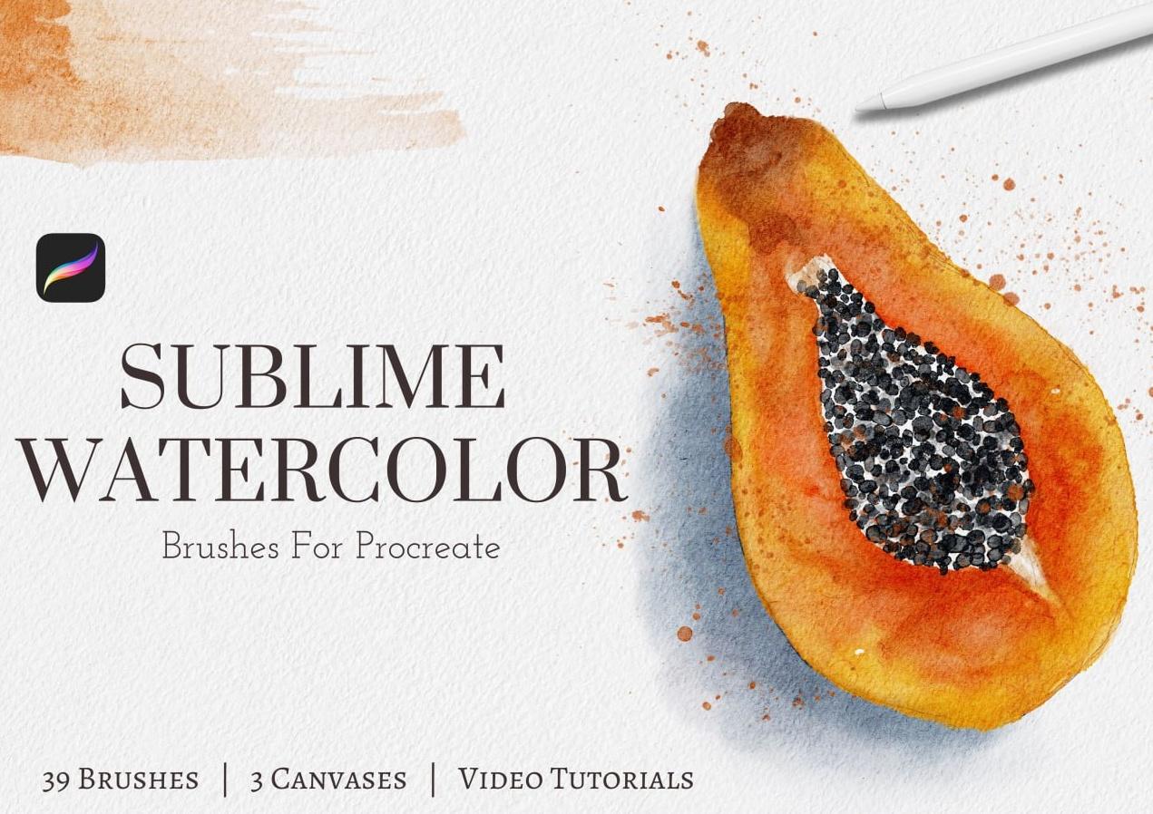 Великолепные акварельные кисти для Procreate. Sublime Watercolor Brushes for Procreate (Juditty)
