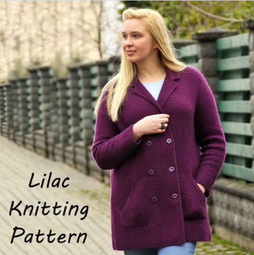 Вязаный жакет-полупальто Lilac (Aistė Butkevičienė)