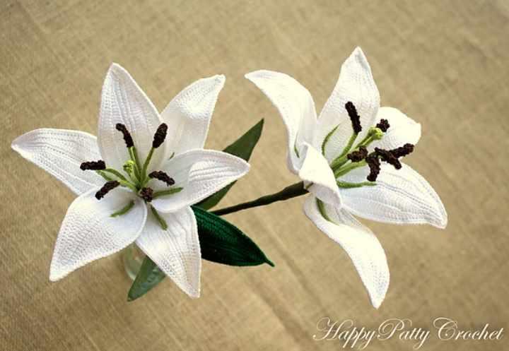Lily Flower, Centerpiece/Цветок лилии, центральное украшение (HappyPattyCrochet)