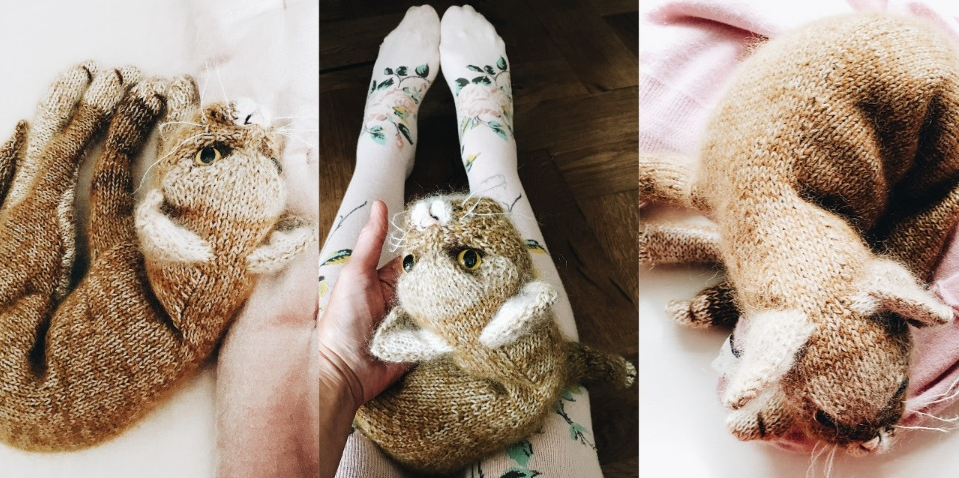 [Вяжи.ру] Вязаный спицами кот Cat (Клер Гарланд)