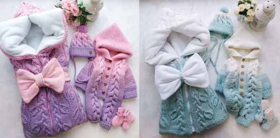 Мастер класс на плед-конверт с листиками и косами (Vyazanie_detkam)