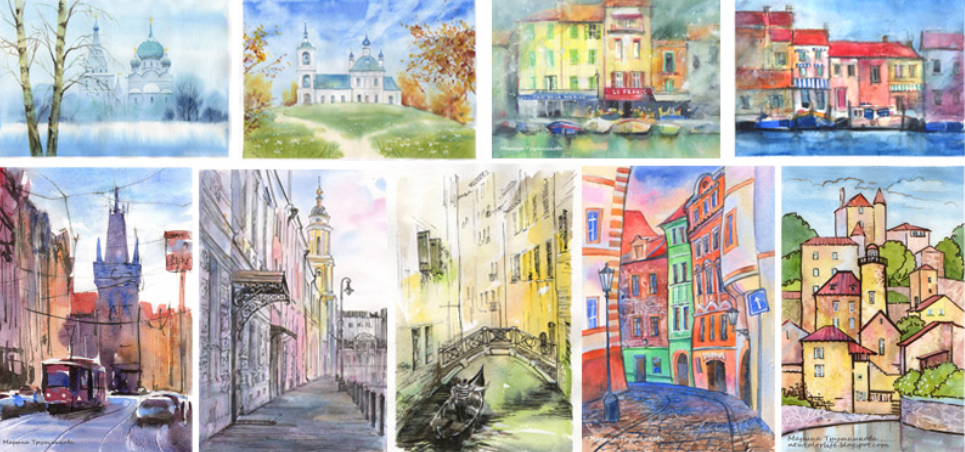 Город в акварели. Диск 1. Графика (Марина Трушникова)