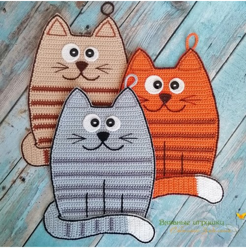 Котики. Мастер класс по прихваткам (крючок) (Светлана Забелина)