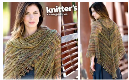 [Вяжи.ру] Ажурная шаль спицами Golden patinas