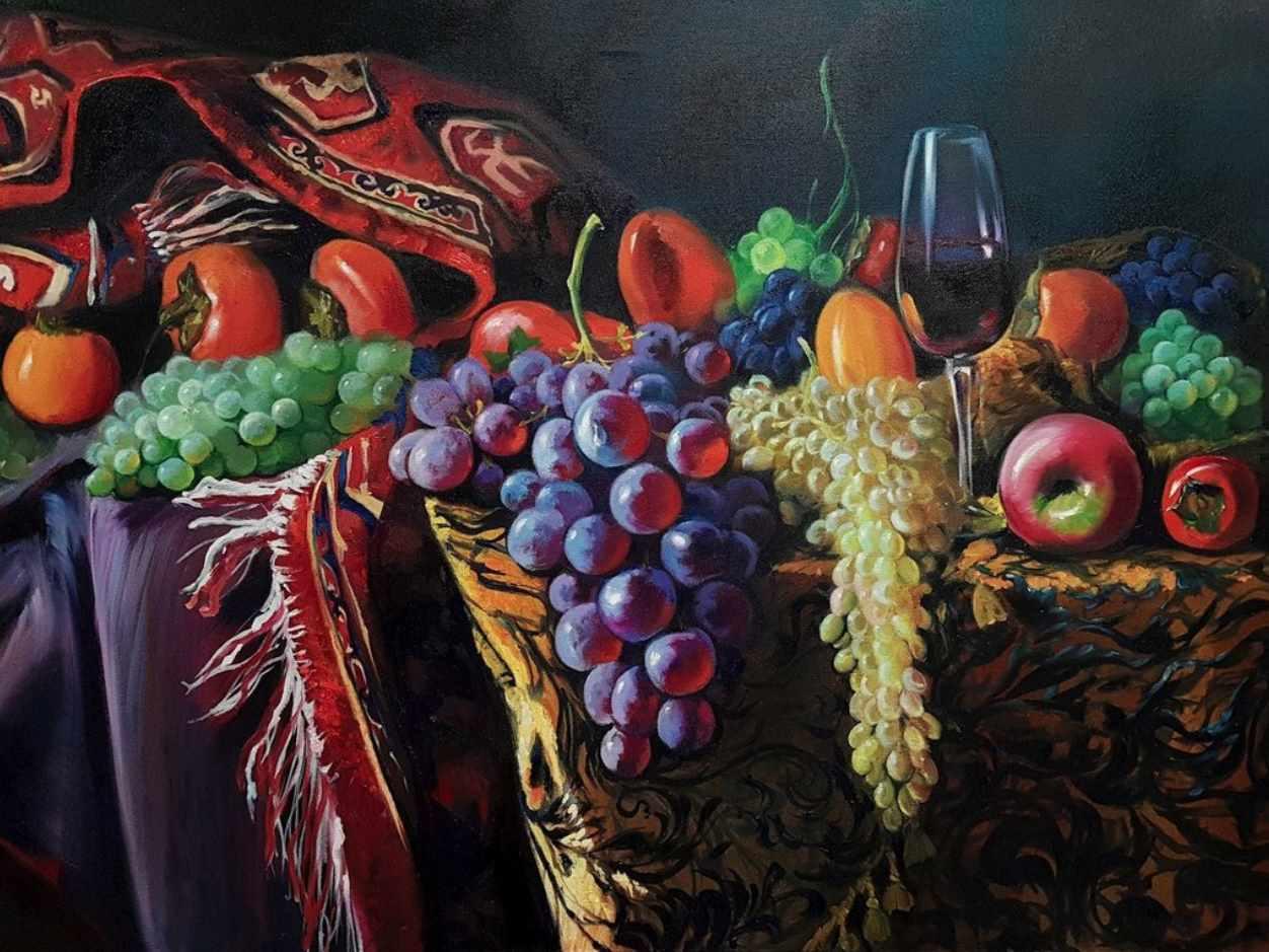 Фрукты и вино (Ольга Базанова)