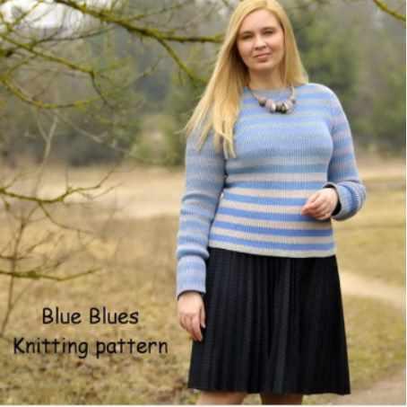 Водолазка спицами Blue Blues (aisteb1973)