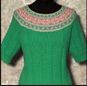 [Шерстяные истории] Часть 7. Кофта с жаккардовой кокеткой (Валентина Симченкова), фото 1 из 1.