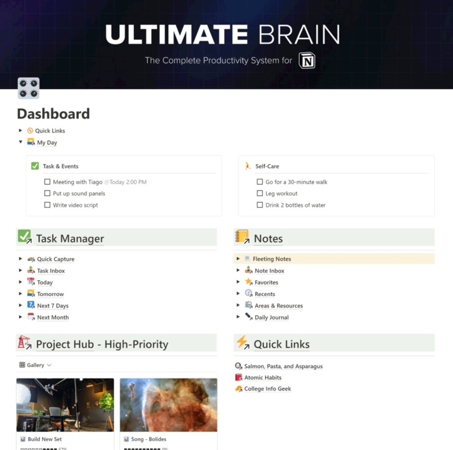 Ваш второй мозг полностью в Notion | Your Second Brain, entirely in Notion (Томас Франк)