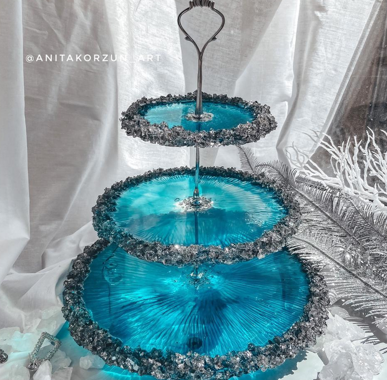 Видеокурс "Этажерка из жидкой смолы с эффектом прожилок" (Анита Корзун)