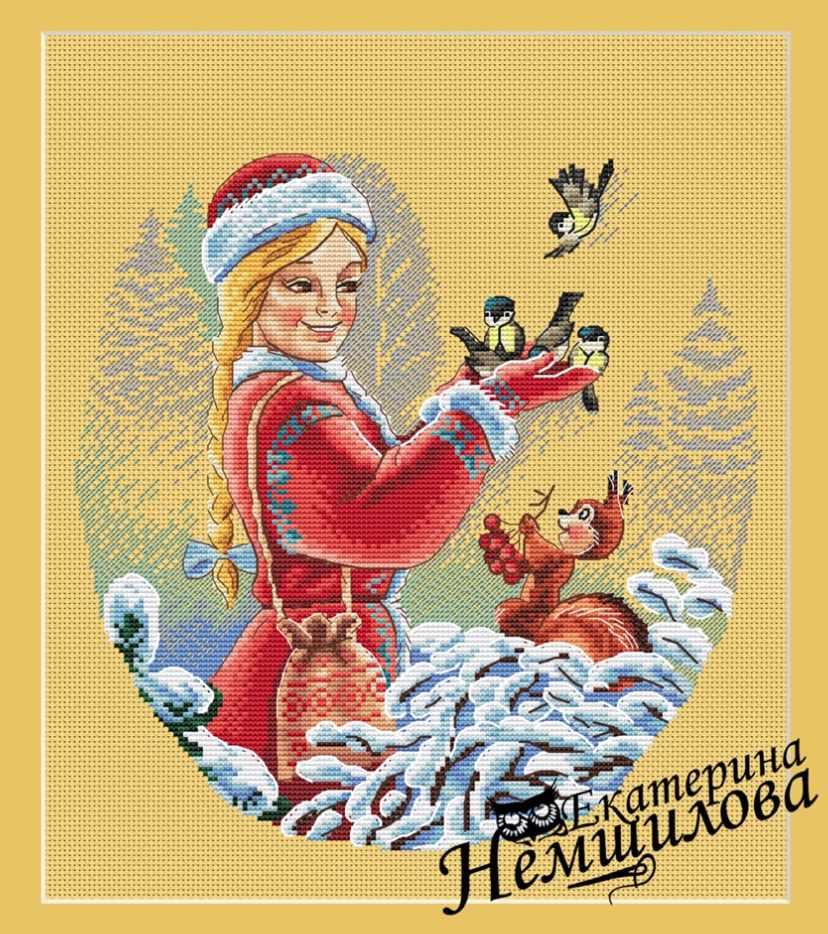 Снегурочка в лесу по мотивам открытки В.И.Зарубина (Екатерина Немшилова)