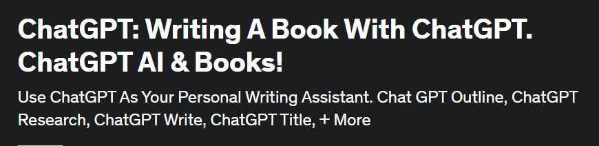 [Udemy] ChatGPT: пиши книги с помощью ChatGPT. ChatGPT ИИ и книги