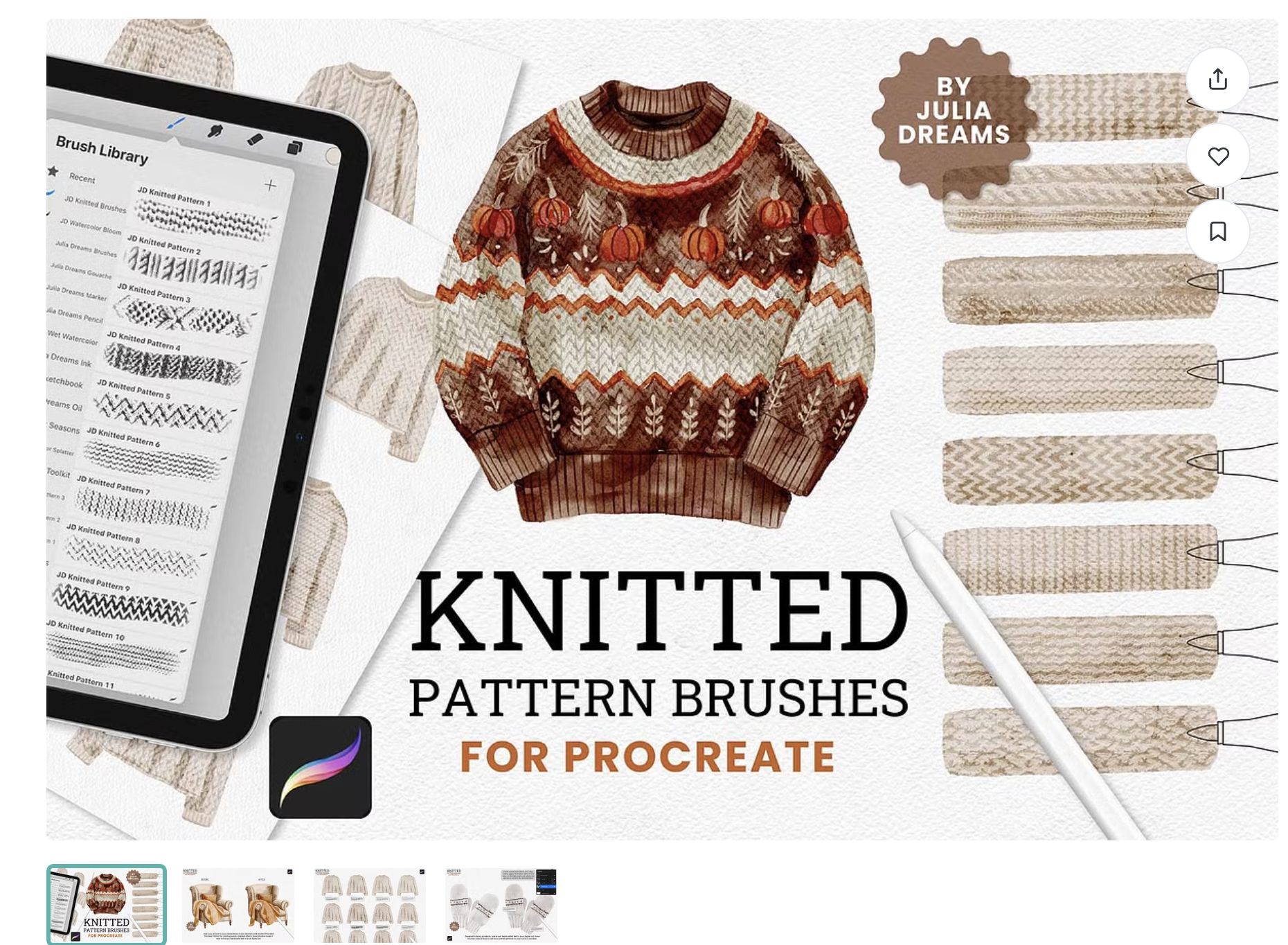 [CreativeMarket] Knitted Pattern Procreate Brushes (Julia Dreams)