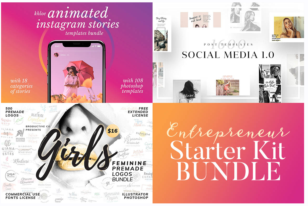 [Dealjumbo] Entrepreneur Starter Kit Bundle. 1600 шаблонов для соц. сетей