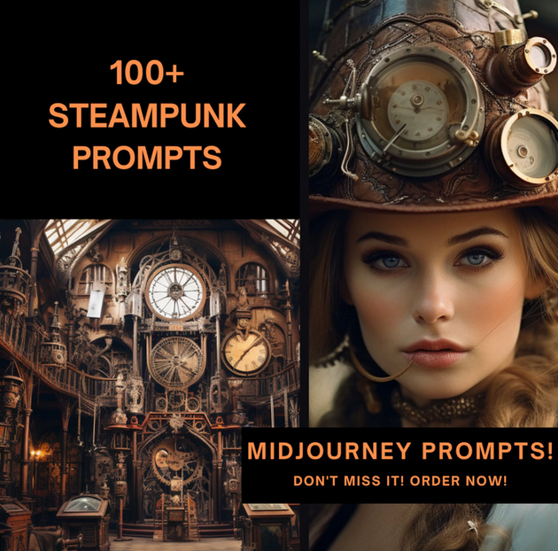 [Botbrush] 100+ Midjourney Steampunk Prompts. Трендовые стимпанк промпты для Миджорни