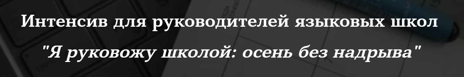 Интенсив для руководителей языковых школ Я руковожу школой: осень без надрыва. Тариф Комфорт (Татьяна Фанштейн)