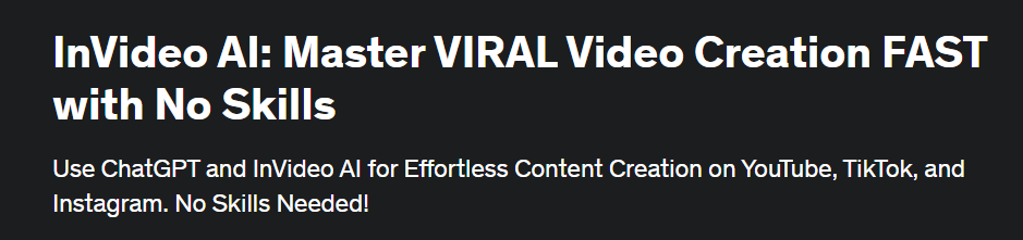 [Udemy] InVideo AI освойте создание вирусных видео быстро и без навыков (Passive Income Gen Z, Alex Genadinik)