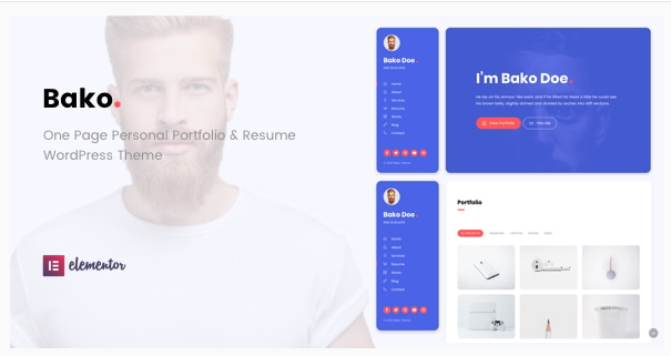 [themeforest] Bako - Personal Portfolio & Resume WordPress Theme. Тема для Личного Портфолио и резюме WordPress