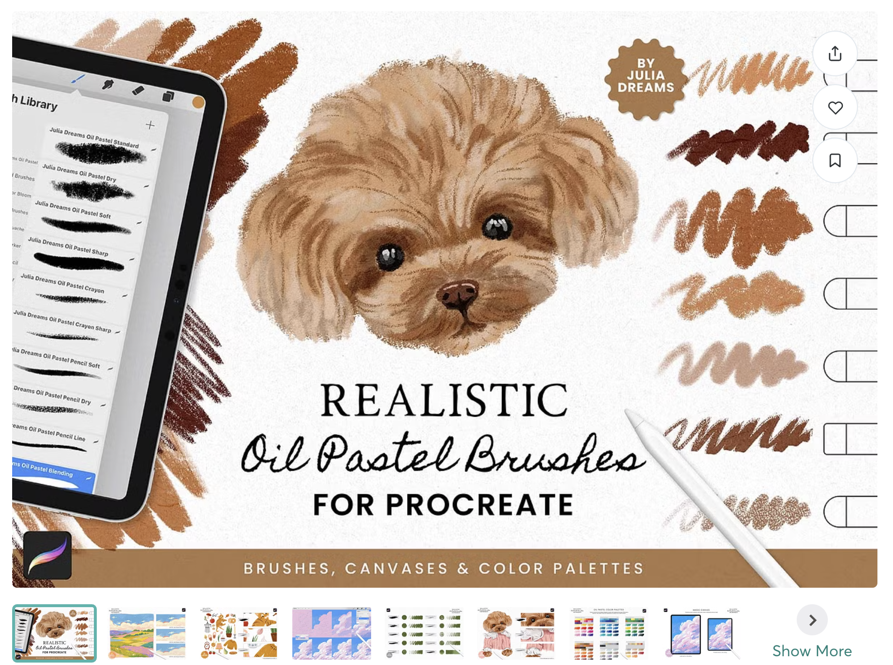 [CreativeMarket] Oil Pastel Brushes Procreate (Julia Dreams)