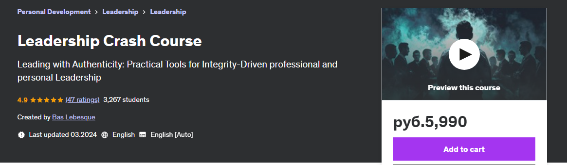 [Udemy] Экспресс-курс по лидерству (Bas Lebesque)