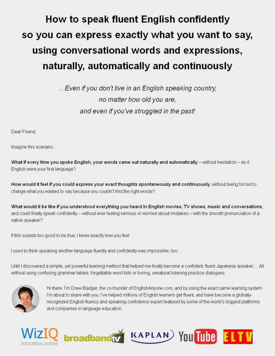 [EnglishAnyone] Speak Fluent English Confidently (Drew Badger)