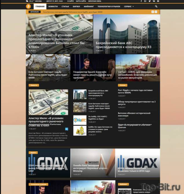 [WP] Автонаполняемый сайт на тему криптовалют (Duplicator) Top-bit