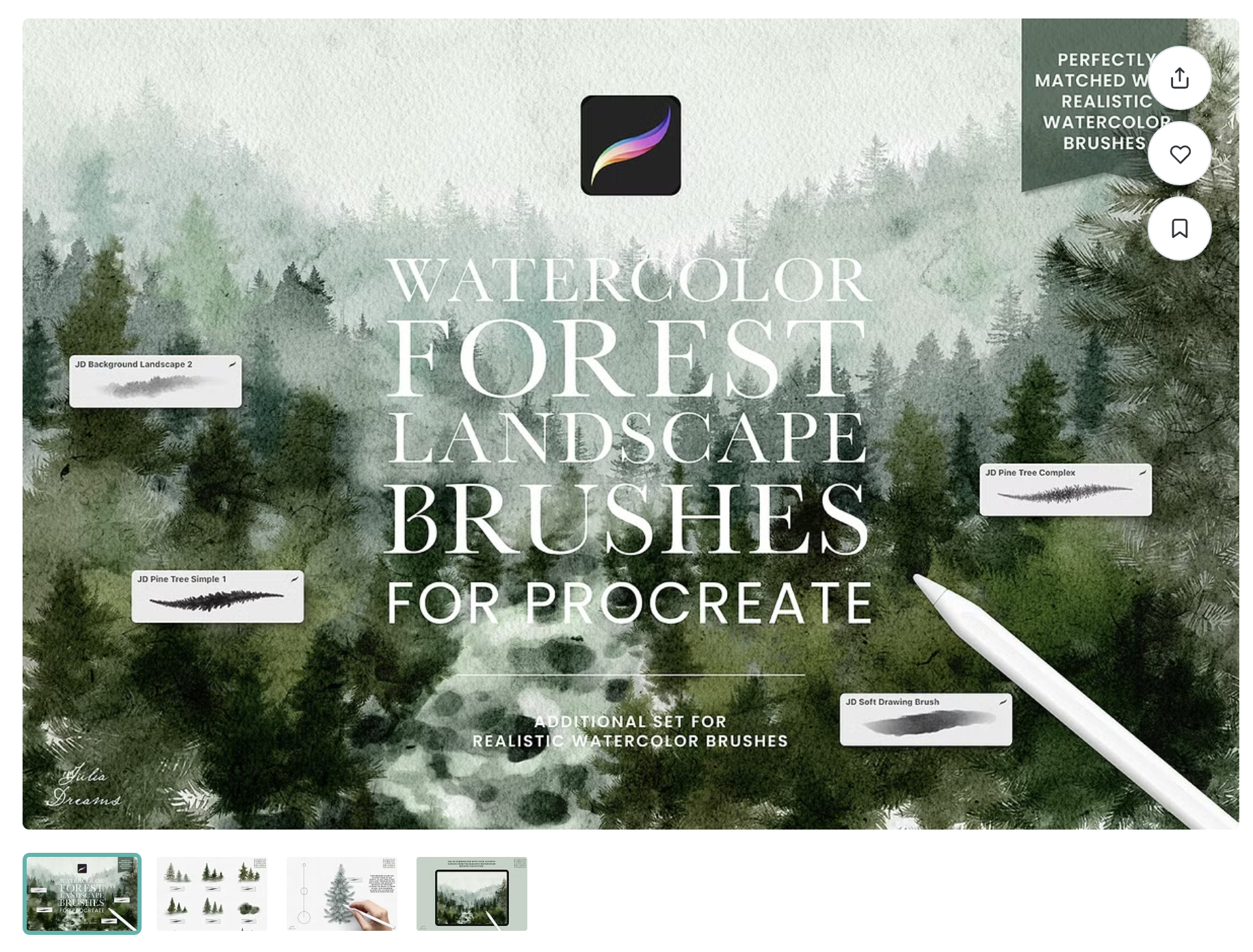 [CreativeMarket] Forest Landscape Procreate Brushes (Julia Dreams)