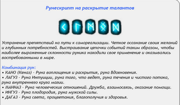 [Ast production] Рунескрипт на раскрытие талантов