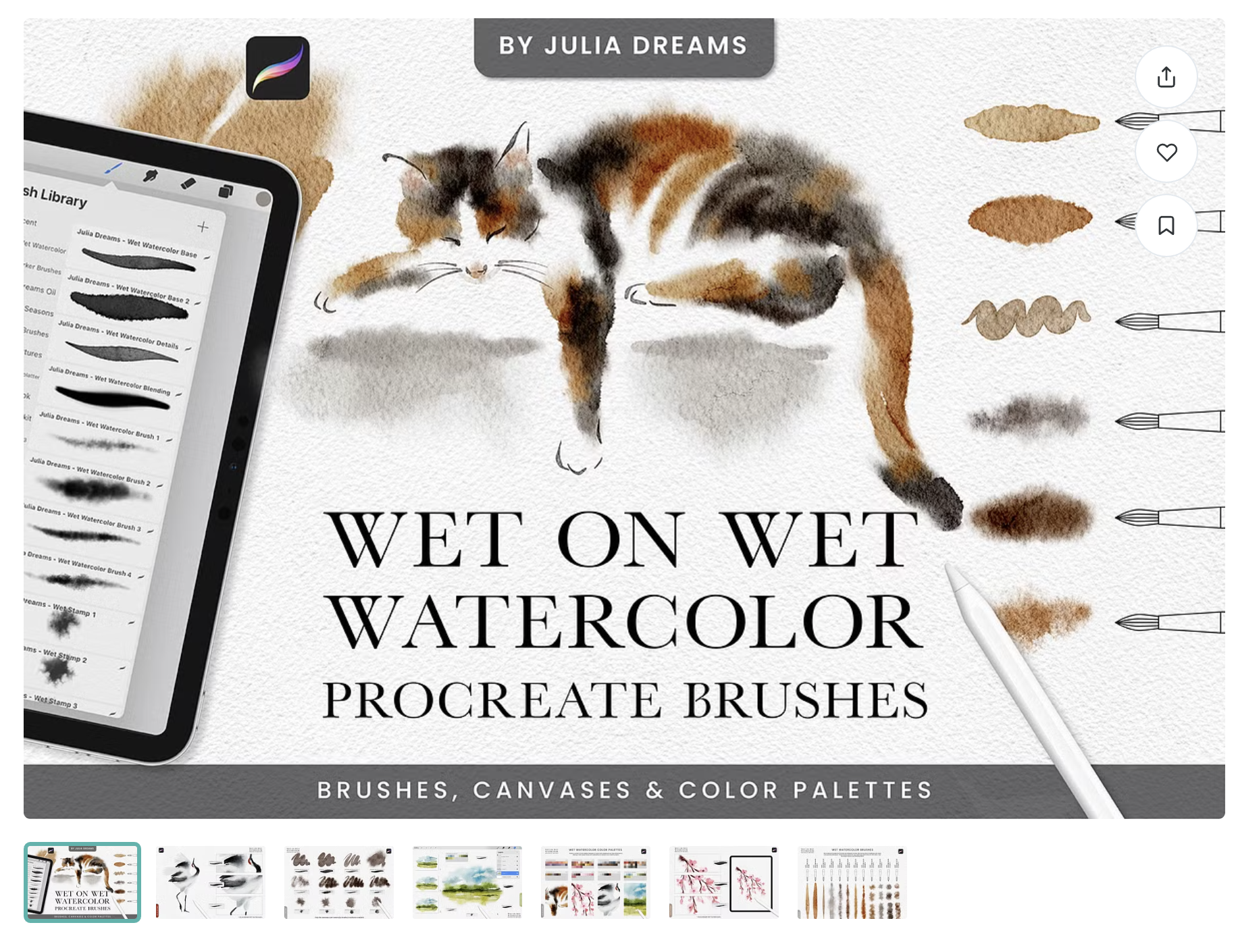 [CreativeMarket] Wet Watercolor Procreate Brushes (Julia Dreams)